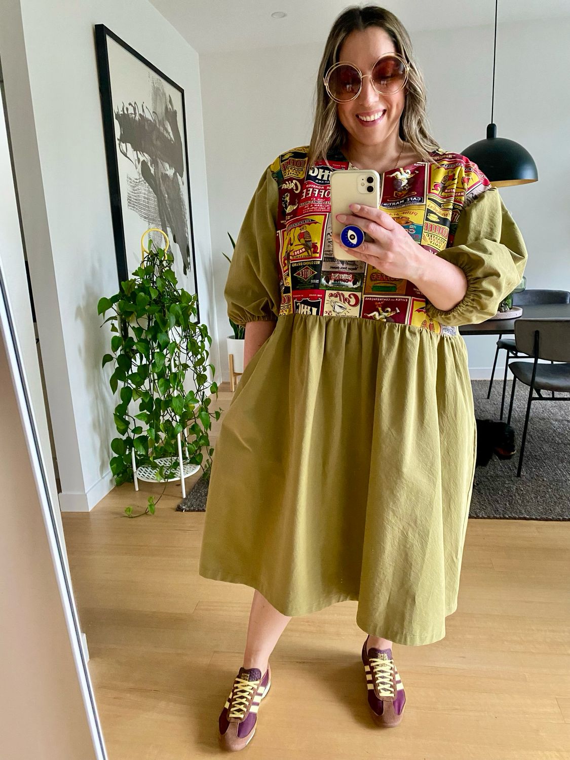 Khaki Coffee Smock Dress XXL