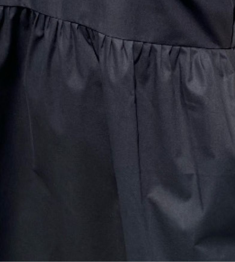 Black Cotton Smock Dress