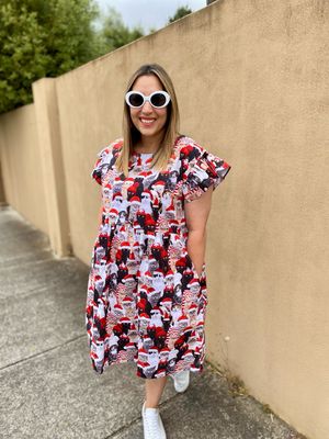 Christmas Cats Smock Dress