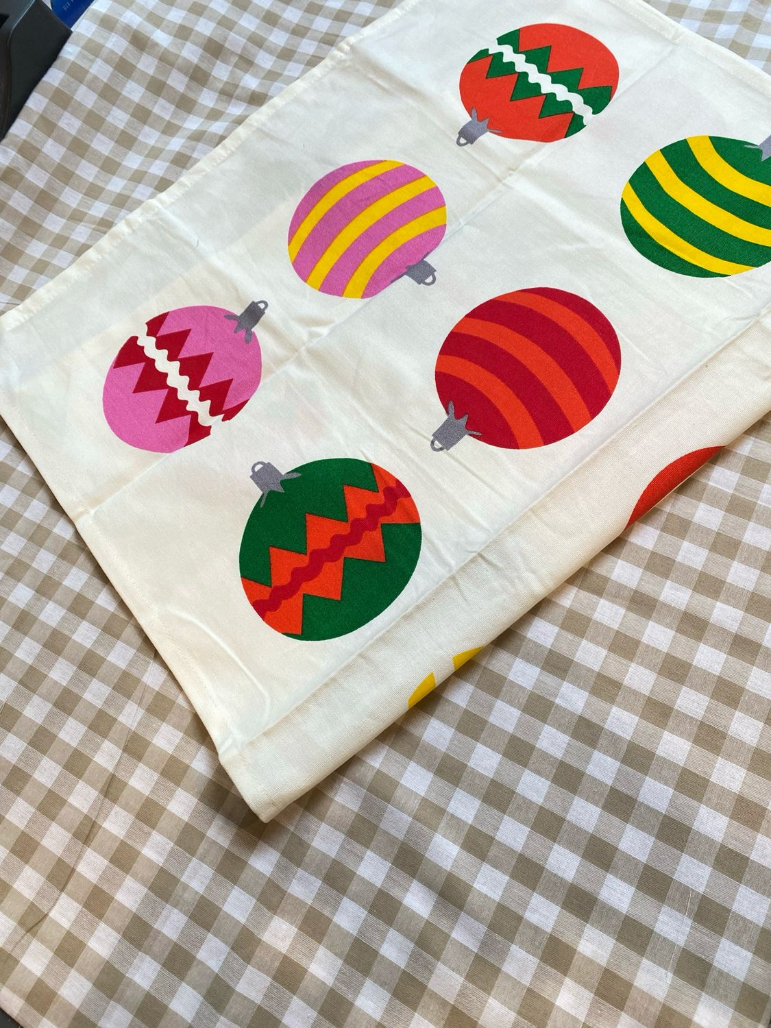 Christmas Baubles Gingham Tea Towel Dress