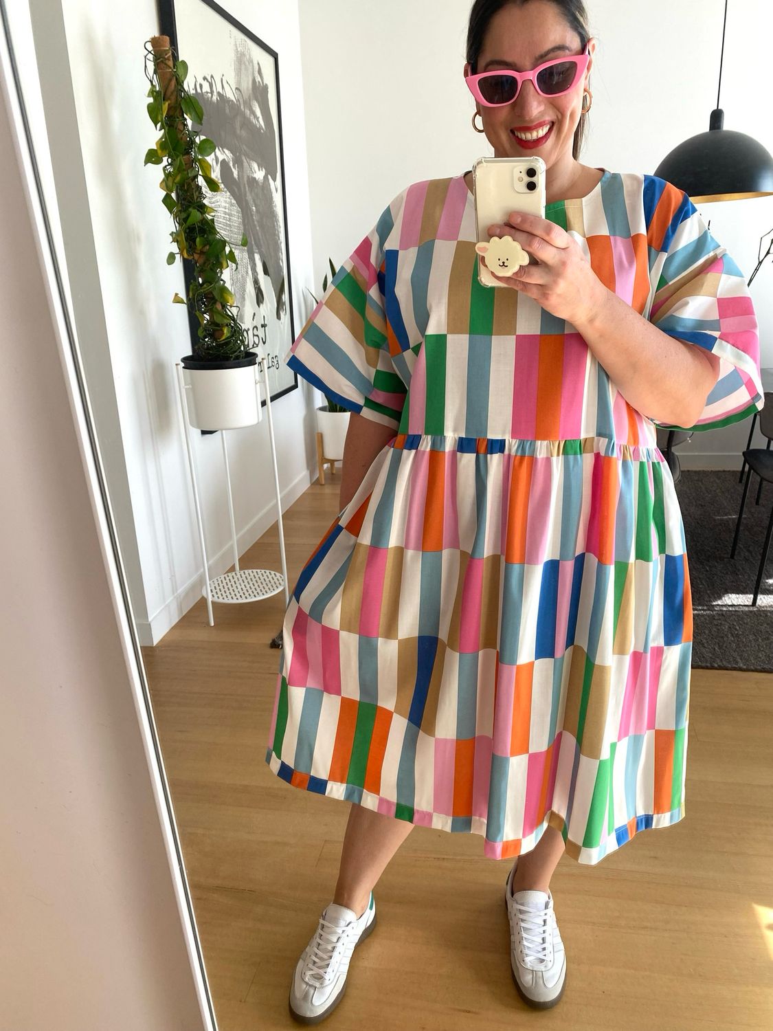 Rainbow Check Smock Dress L &amp; XXL