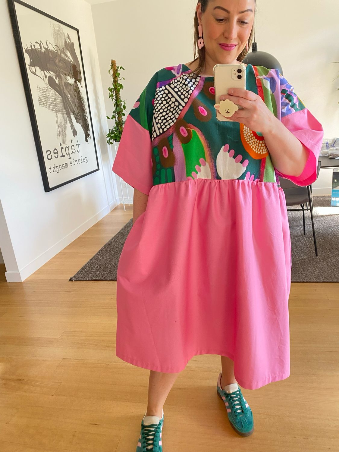 Garden Pink Smock Dress 3XL