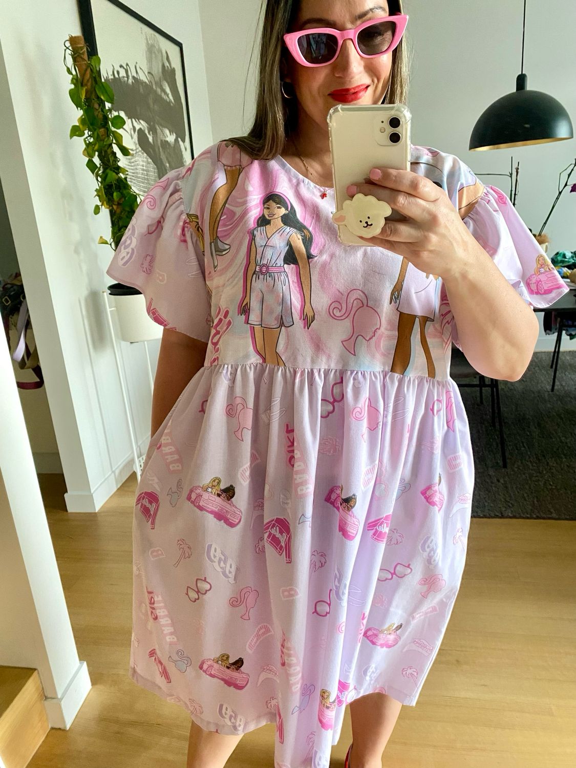 Barbie Lilac Flutter Sleeve Smock Dress XL