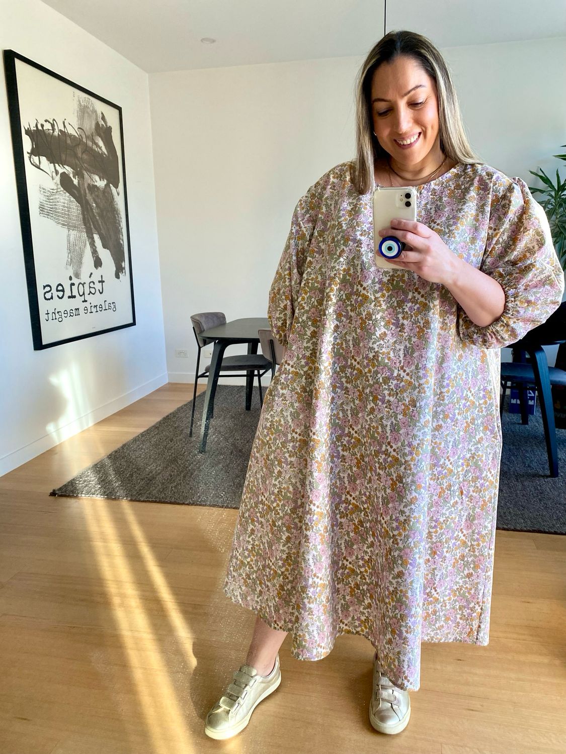 Sage Ditsy Florals A-line Midi Dress