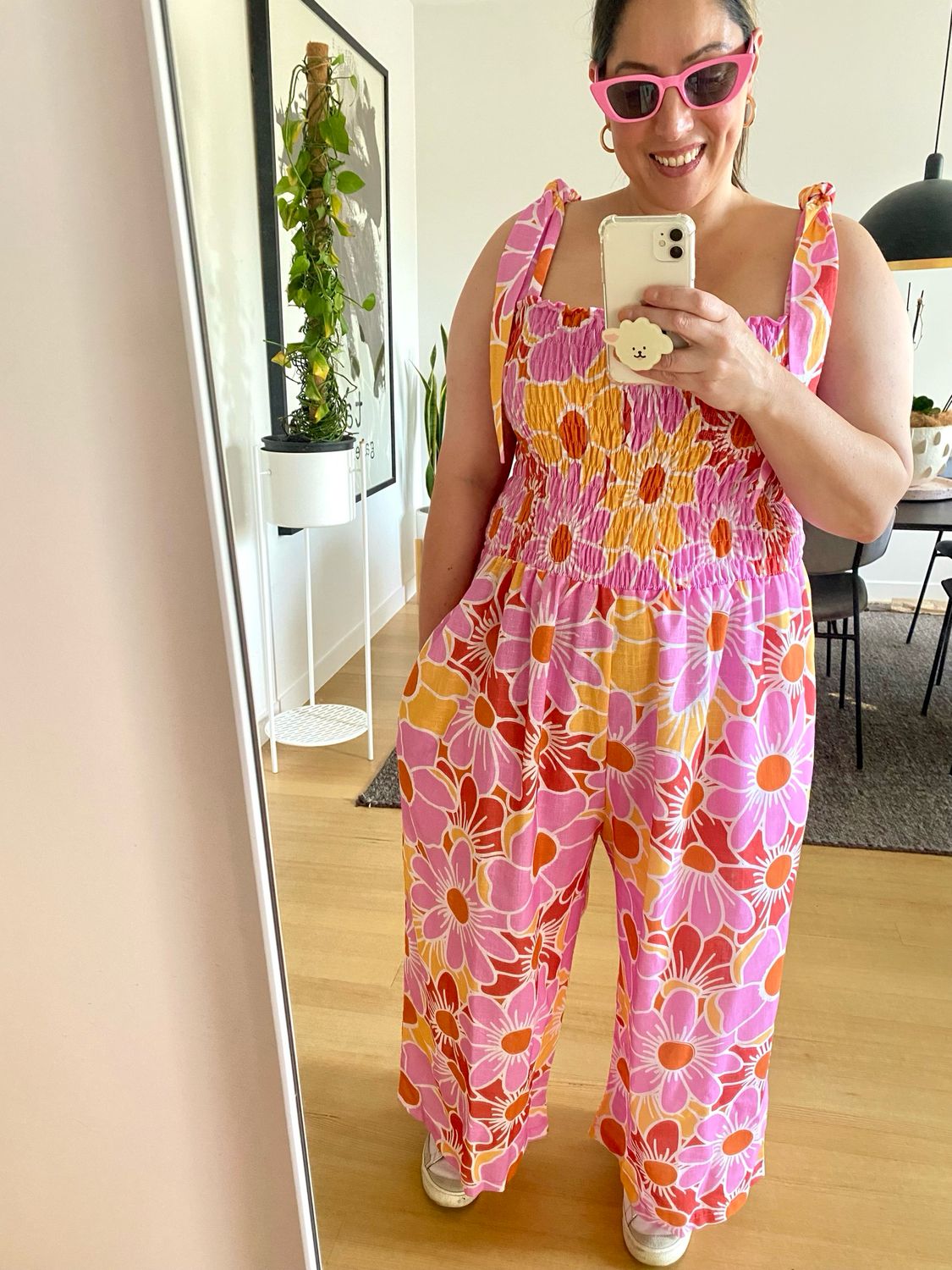 Pink Iris Floral Jumpsuit XL/XXL