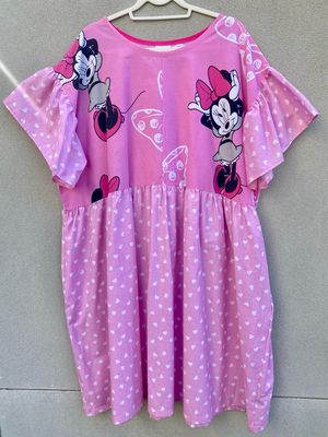 Minnie Mouse Pink Flutter Sleeve Smock Dress 4XL