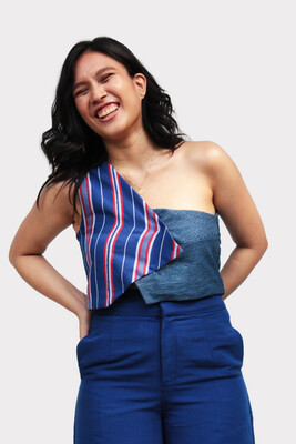 Melva Half Vest in Asul