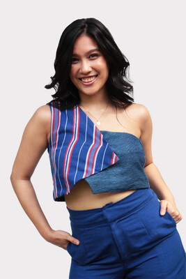 Melva Half Vest in Asul