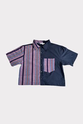 Dominga Cropped Camp Shirt in Ayusep (Violet)