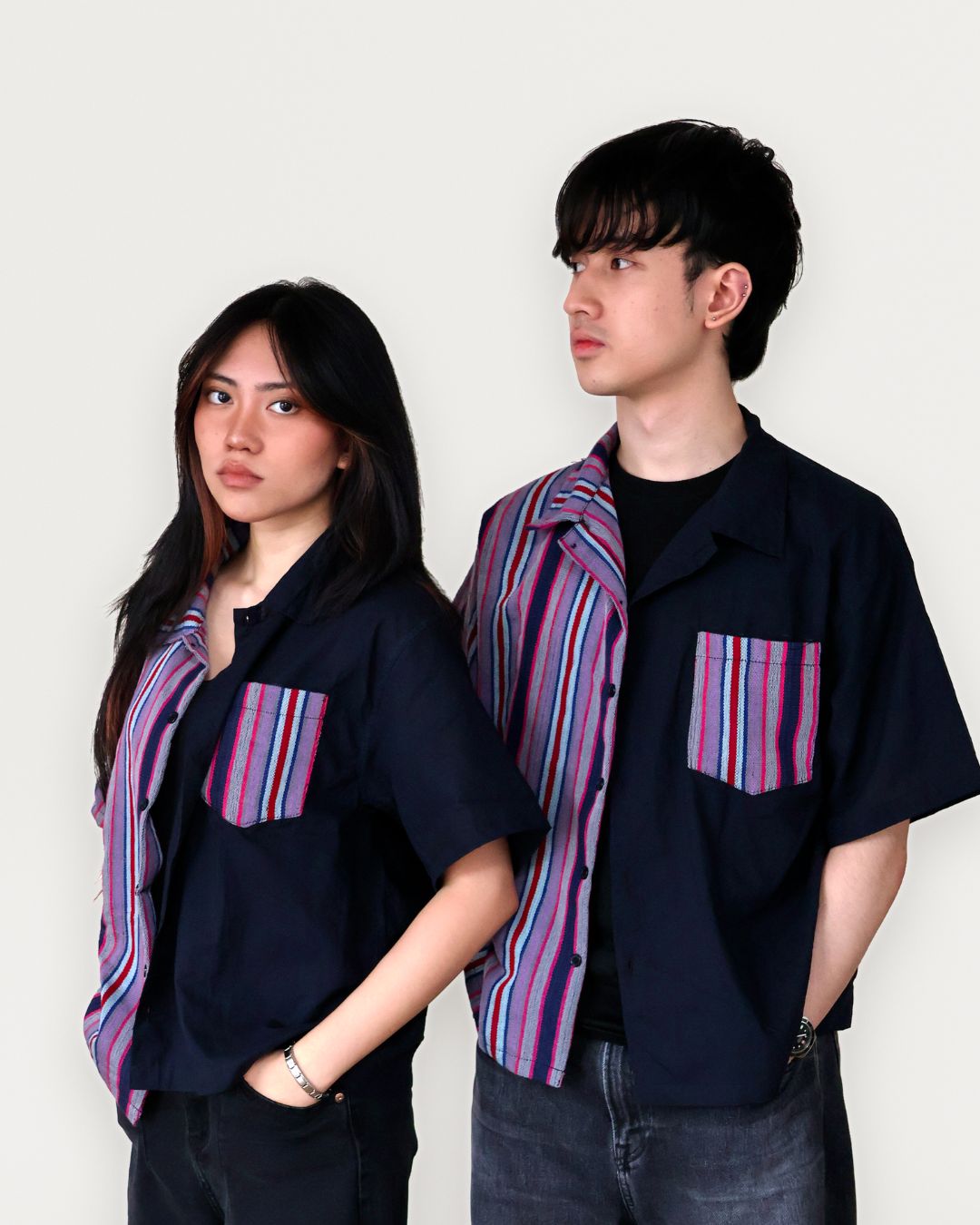 Dominga Unisex Camp Shirt in Ayusep (Violet)