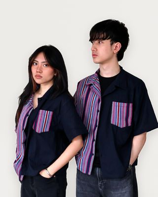 Dominga Unisex Camp Shirt in Ayusep (Violet)