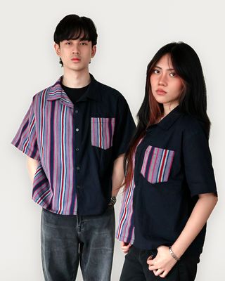 Dominga Unisex Camp Shirt in Ayusep (Violet)