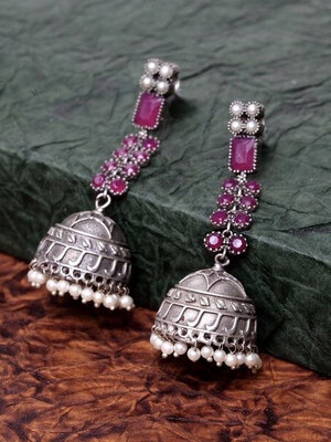 German Silver Oxidized Jhumka
