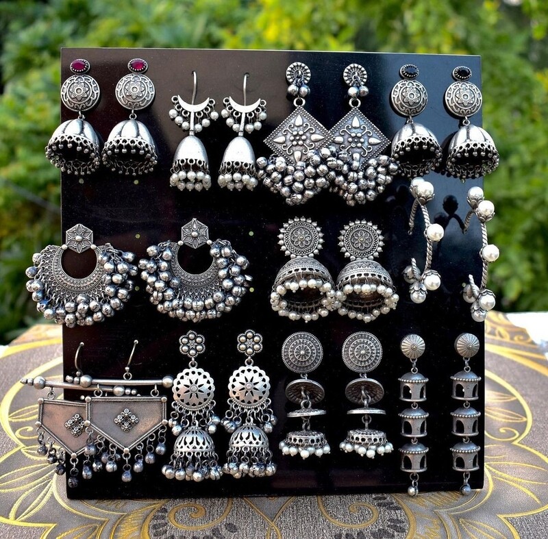 Silver Look-alike Combo Earrings