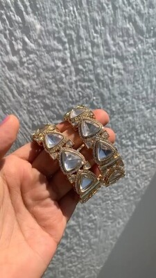 Ahmedabadi Gold Kundan Bangles