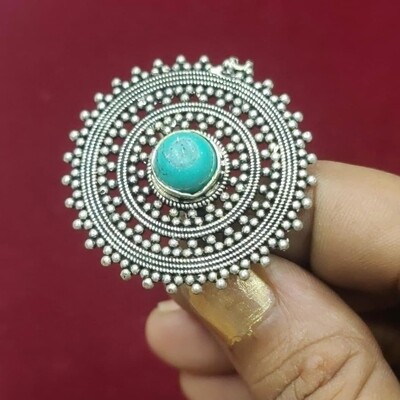 Turquoise Oxidized Ring