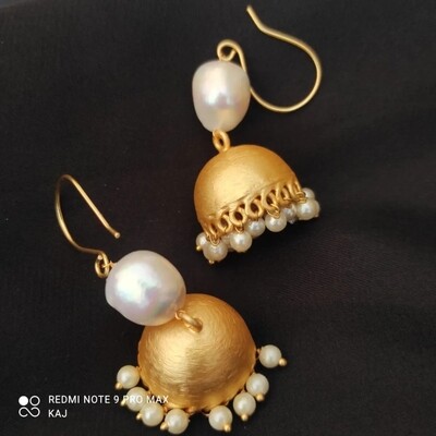 Matte Gold Hook Jhumkas