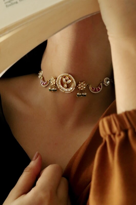 Designer Ahmedabadi Kundan Choker Set 