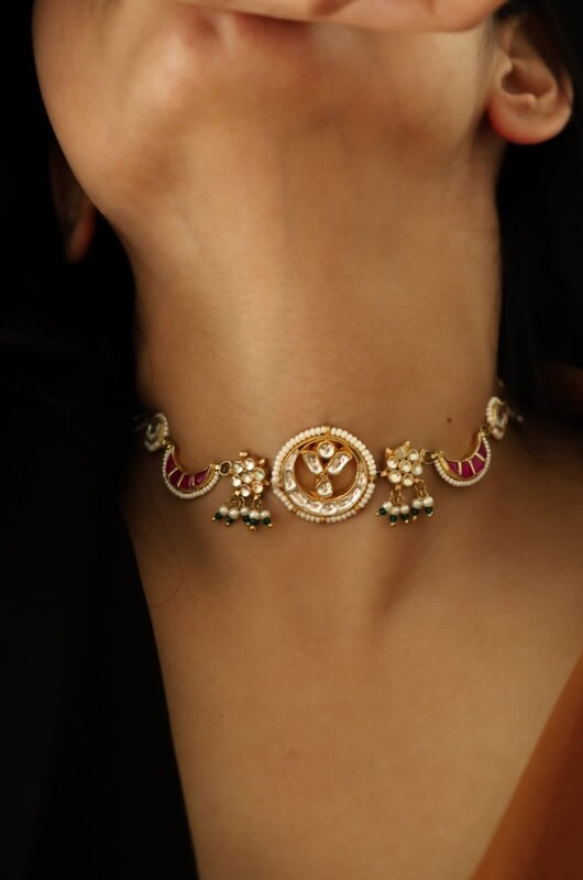 Designer Ahmedabadi Kundan Choker Set 