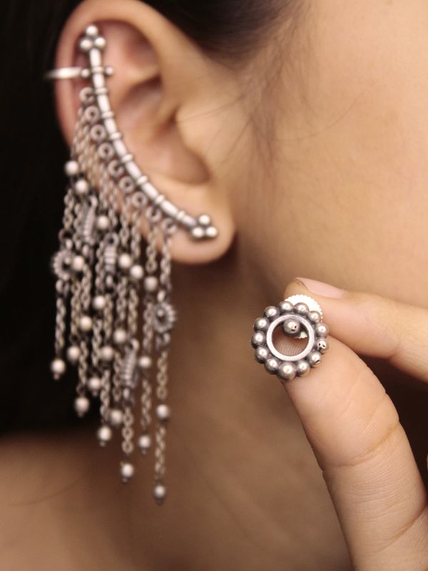 Asymmetrical Boho Ear Cuff &amp; Stud Set