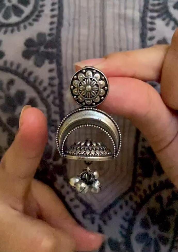 Unique Half Moon Jhumka Earrings