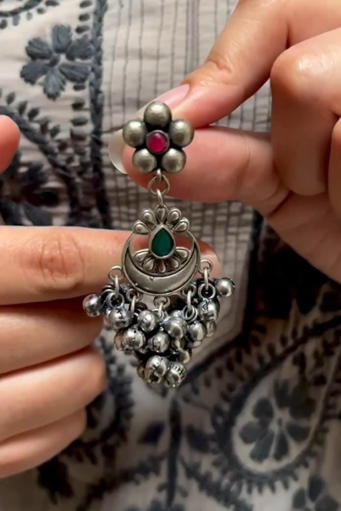 Floral Ghungroo Earrings