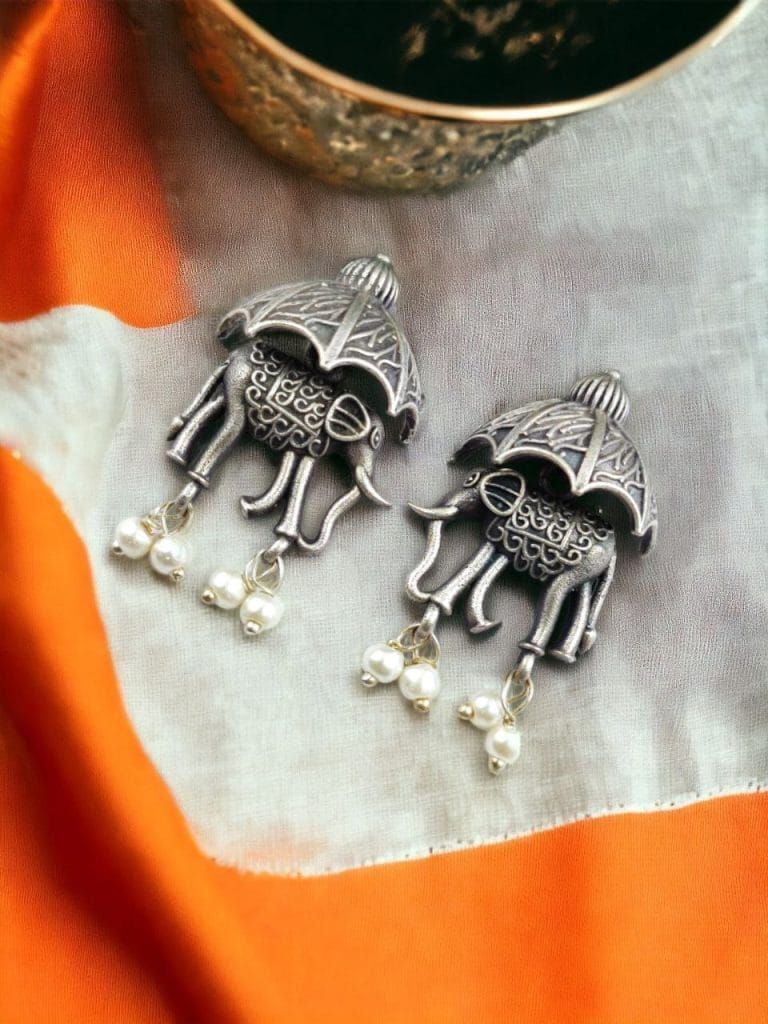 Elephant Pearl Earrings