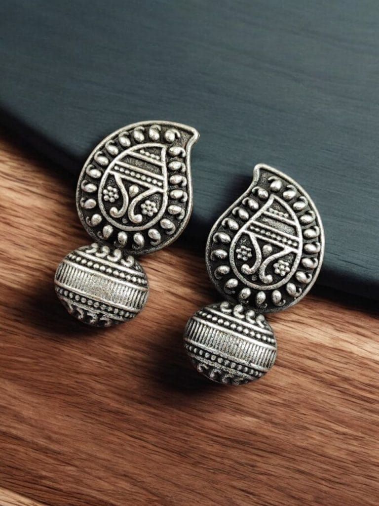Mango Motif Oxidised Earrings