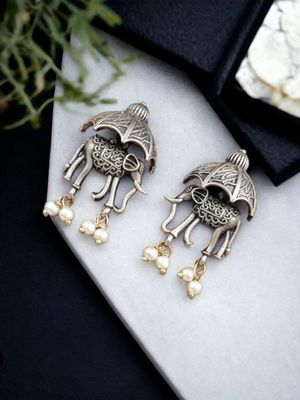 Elephant Pearl Earrings