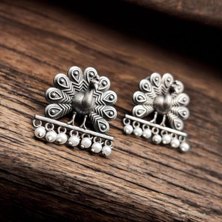 Peacock Pearl Earrings