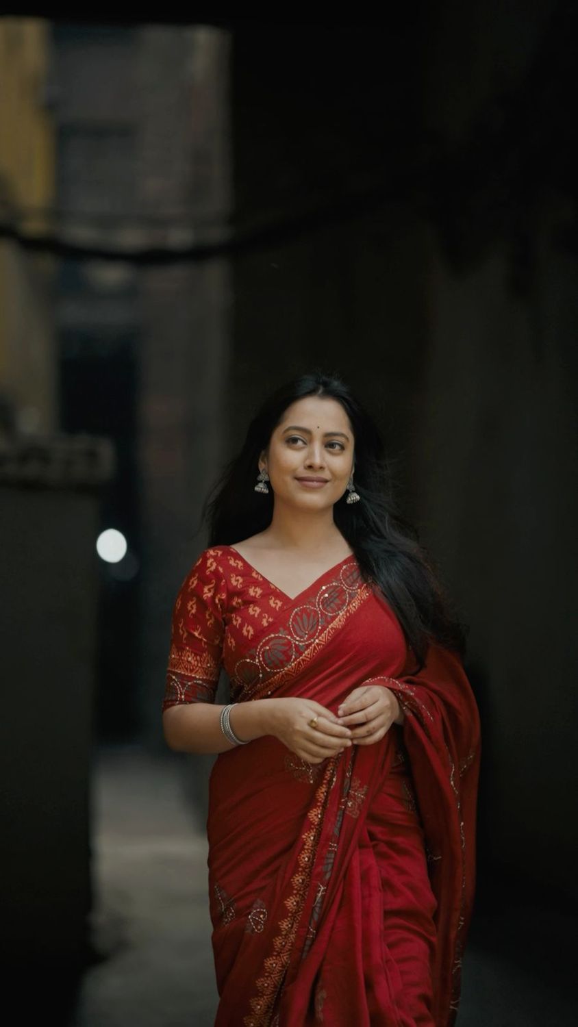 Ajrakh Printed Chanderi Cotton Saree