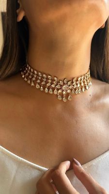Moissanite Polki Chokerset
