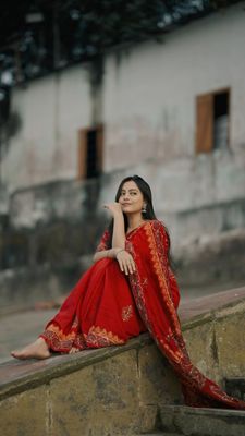 Ajrakh Printed Chanderi Cotton Saree