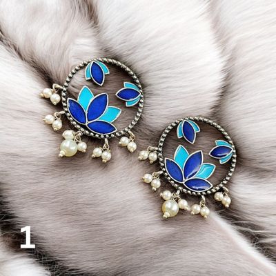 Meenakari Floral Stud Earrings