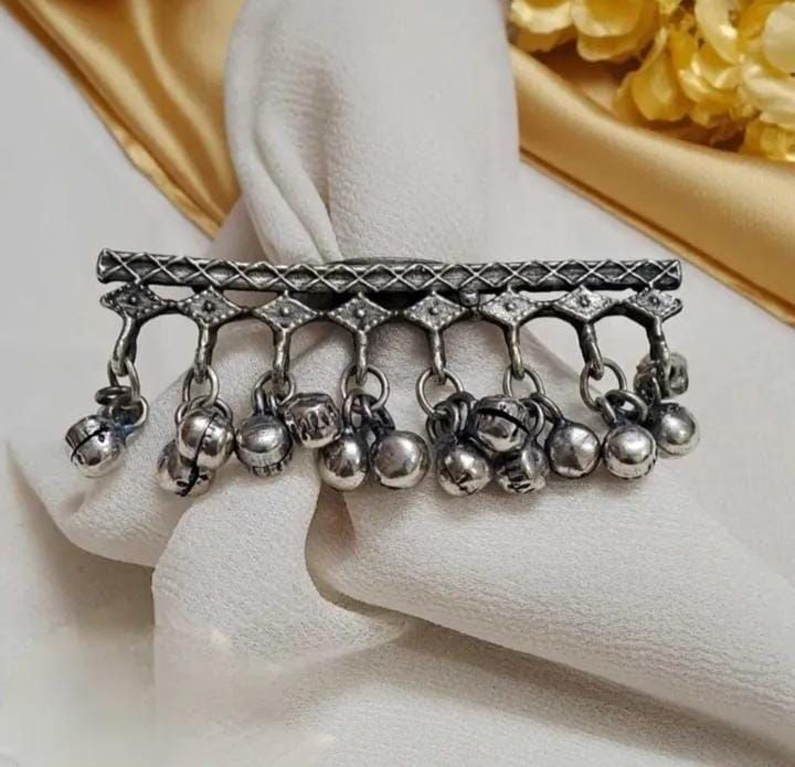 Ghungroo Statement Oxidized Finger Ring