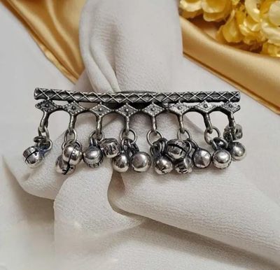 Ghungroo Statement Oxidized Finger Ring