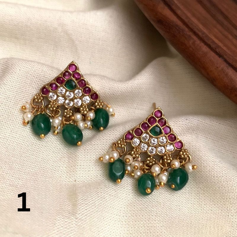 Kemp Studs With Pearls and Beads