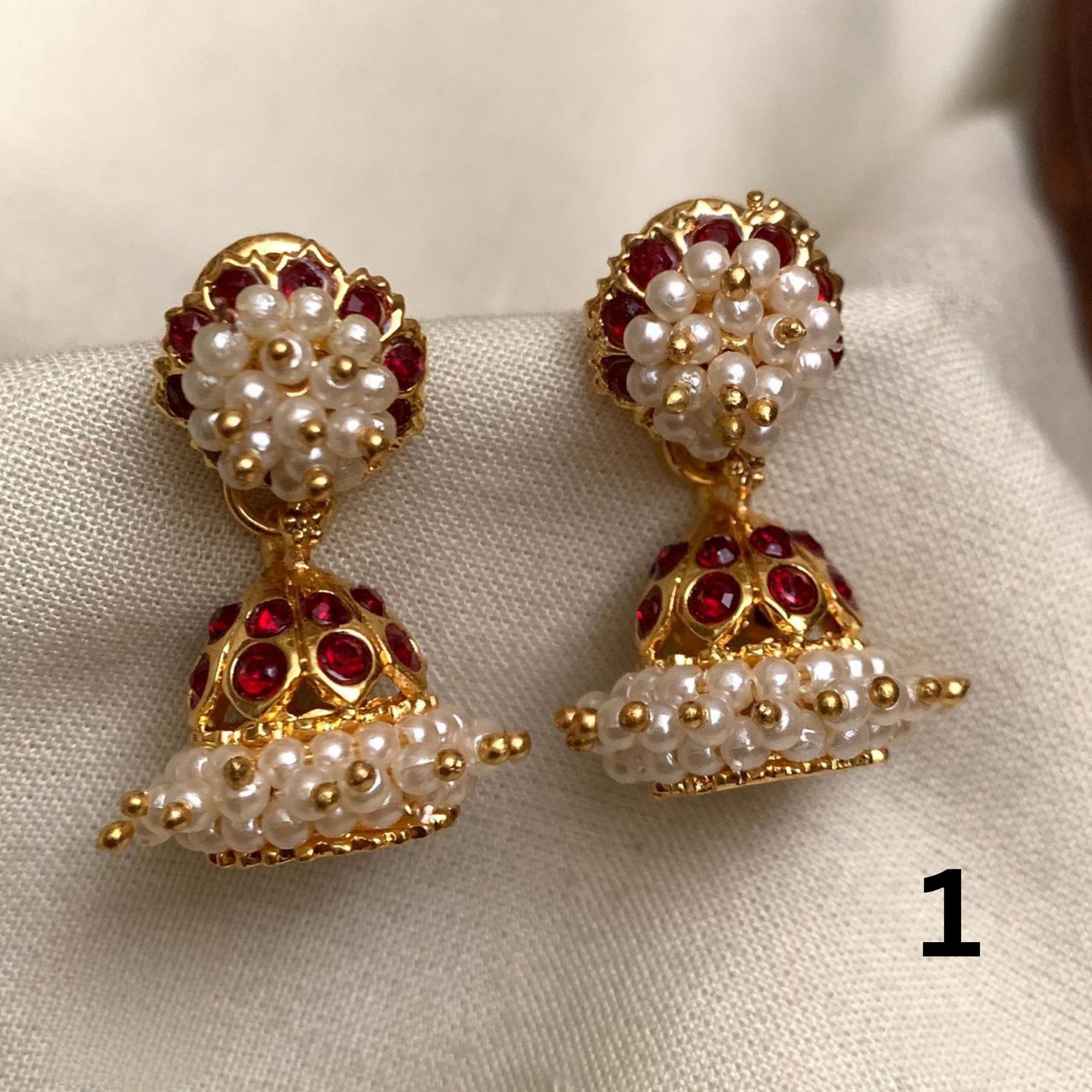 Kemp and Pearl Jhumkas