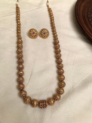 Traditional Long Gold Bead Chain Set