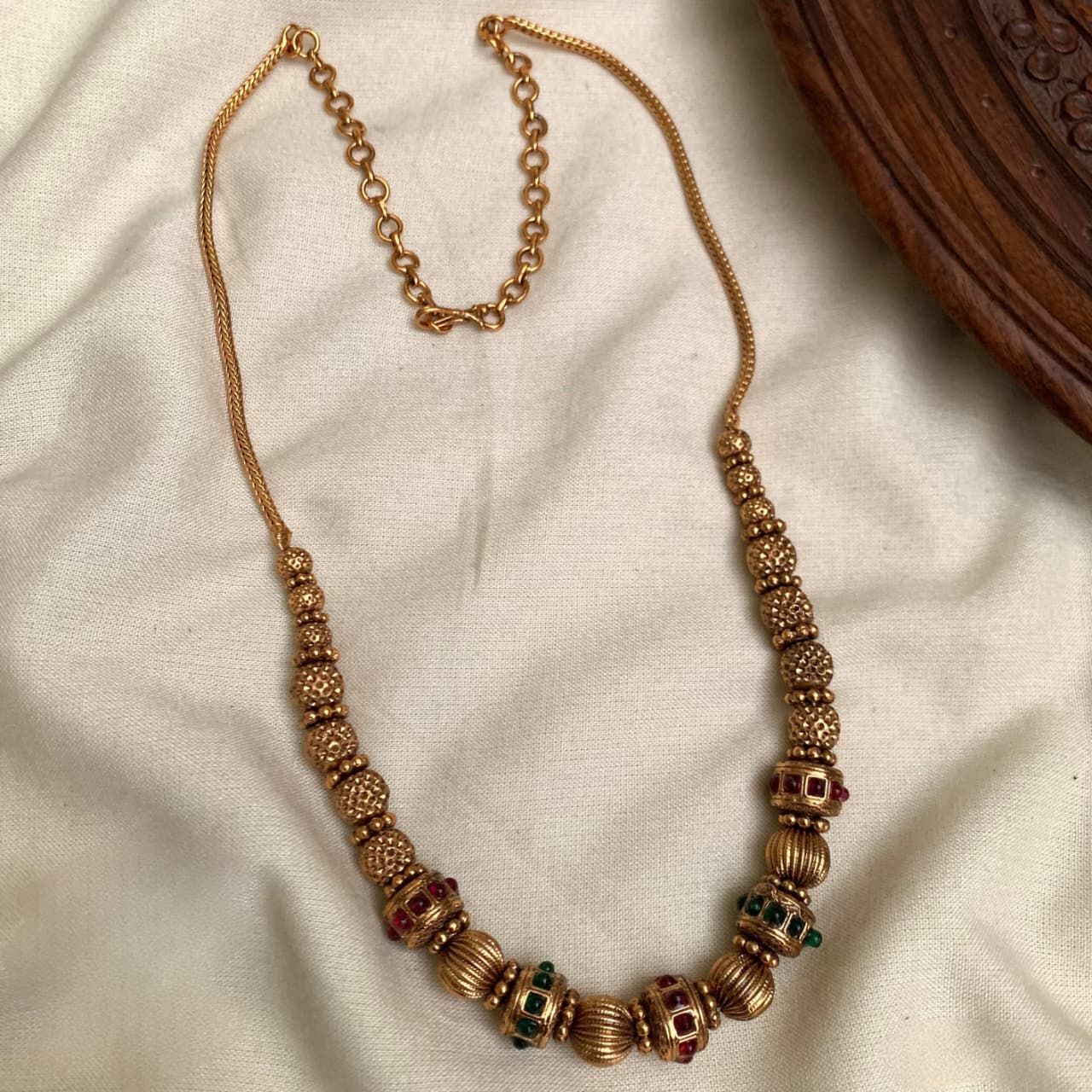 Traditional Golden Beads Short Chain