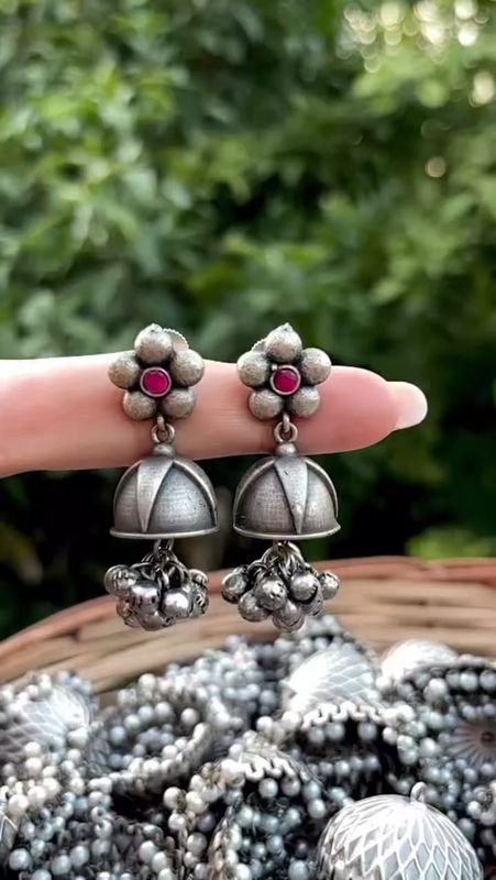 Dome Jhumka With Ghungroos