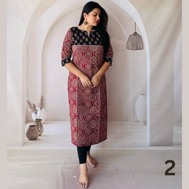 Ajrakh Handblock Print Cotton Kurti