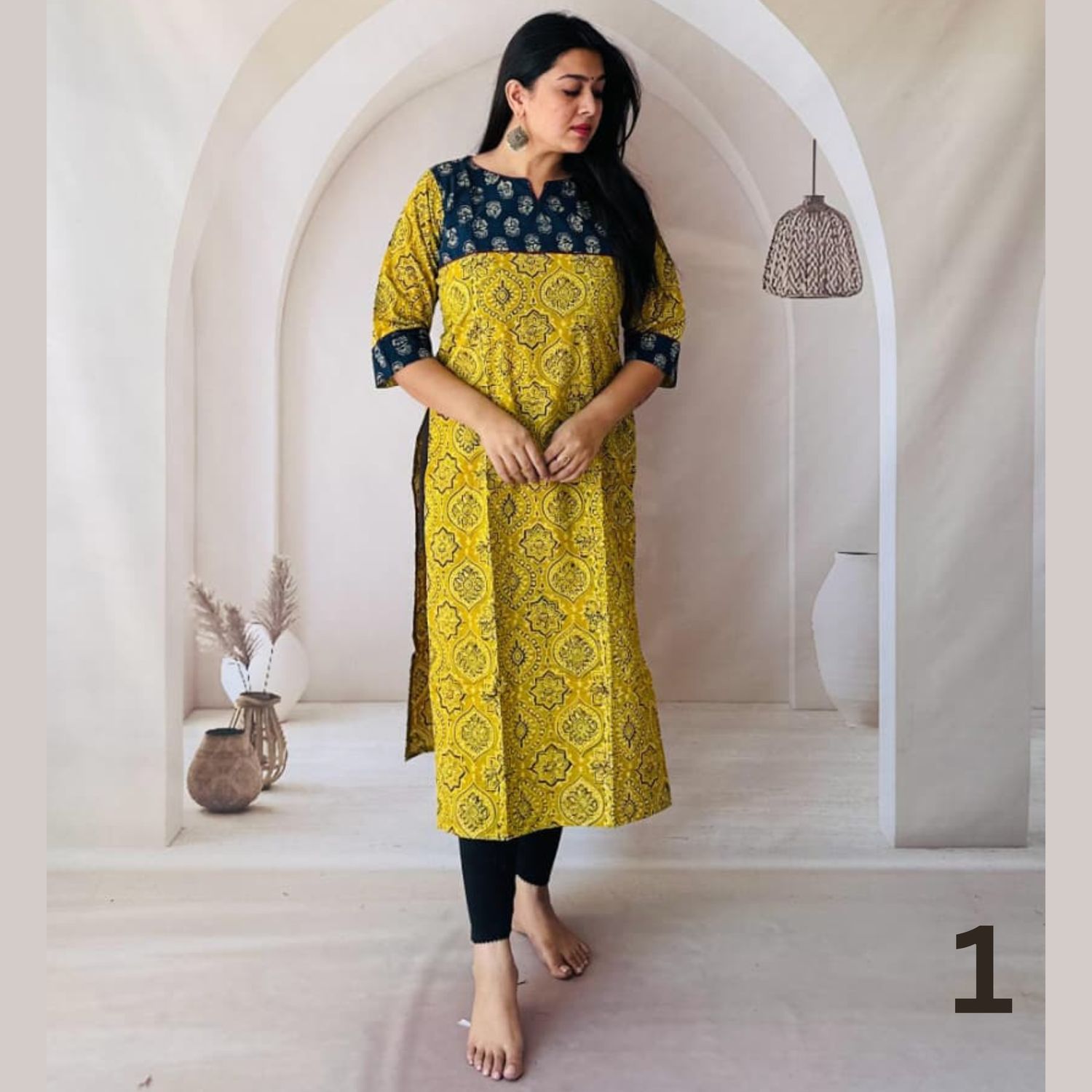 Ajrakh Handblock Print Cotton Kurti