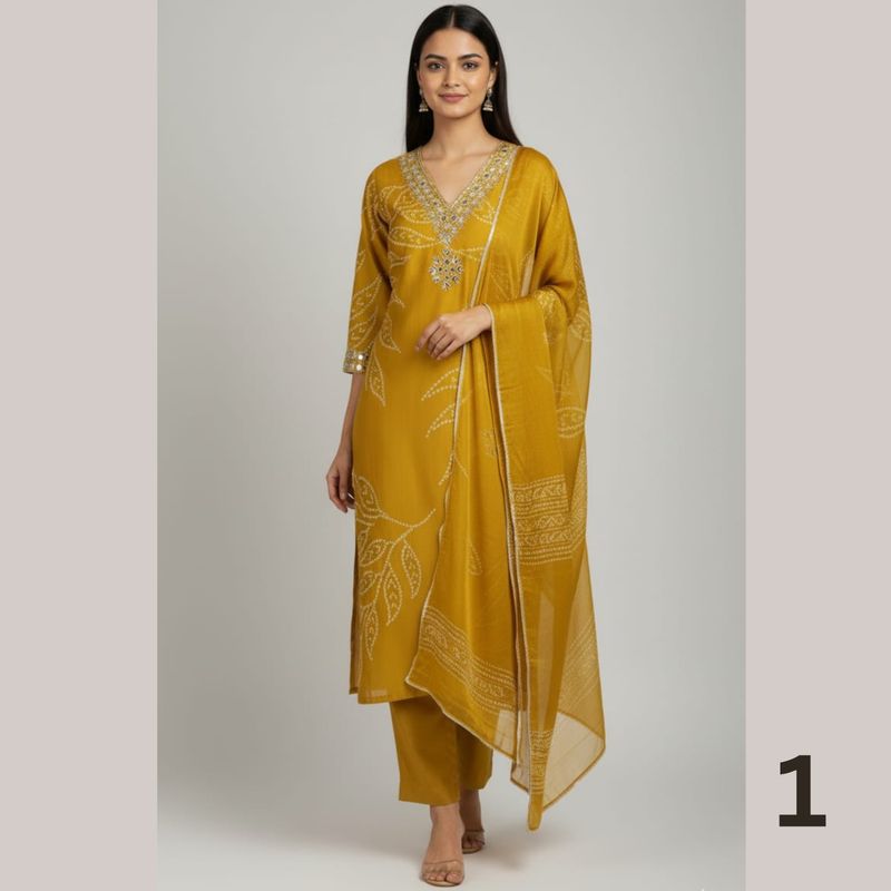 Elegant Kurta Set Dress Material With Embroidery