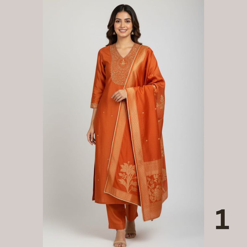 Shimmer Silk Unstitched Kurta Set