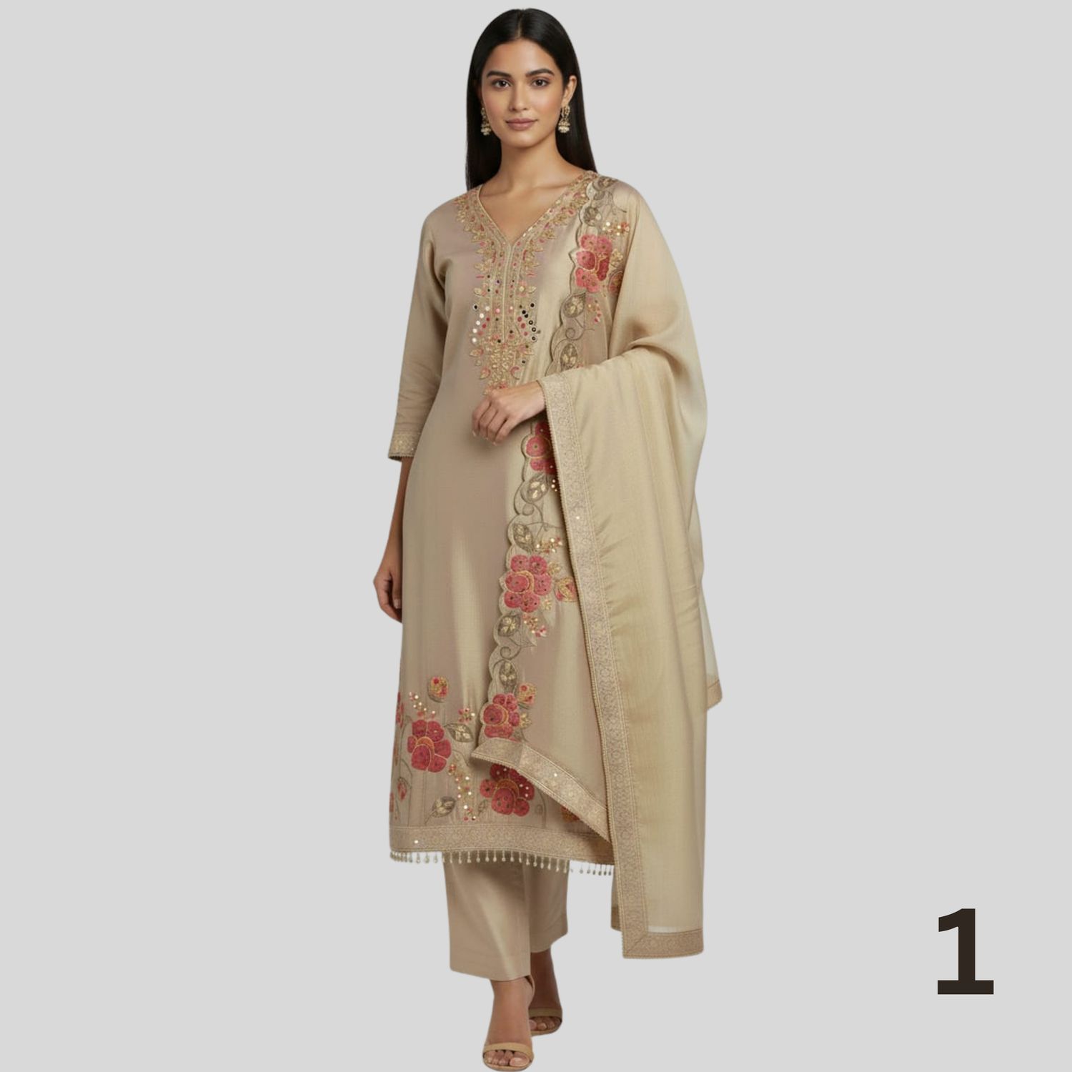 Shimmer Silk Unstitched Kurta Set