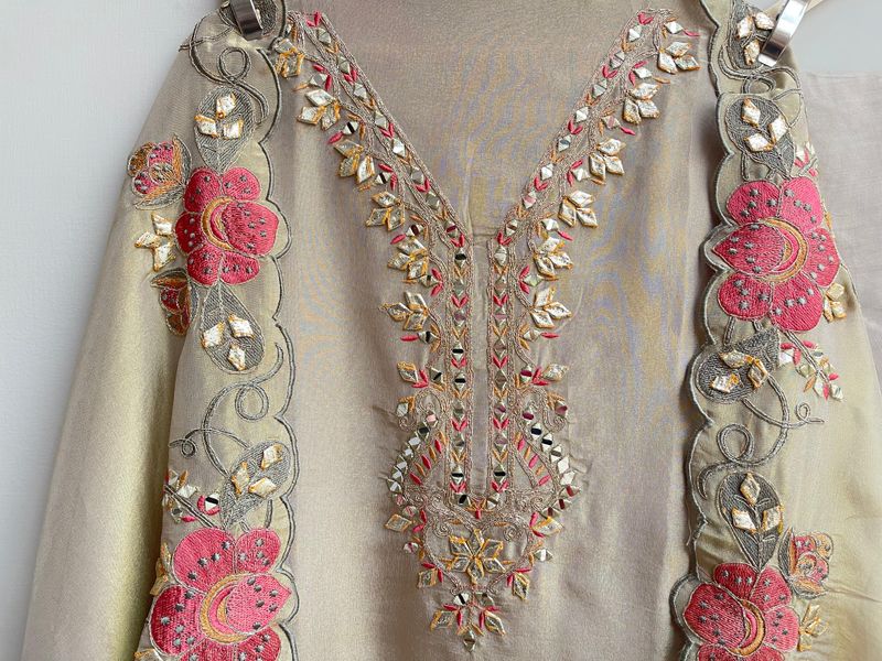 Shimmer Silk Unstitched Kurta Set
