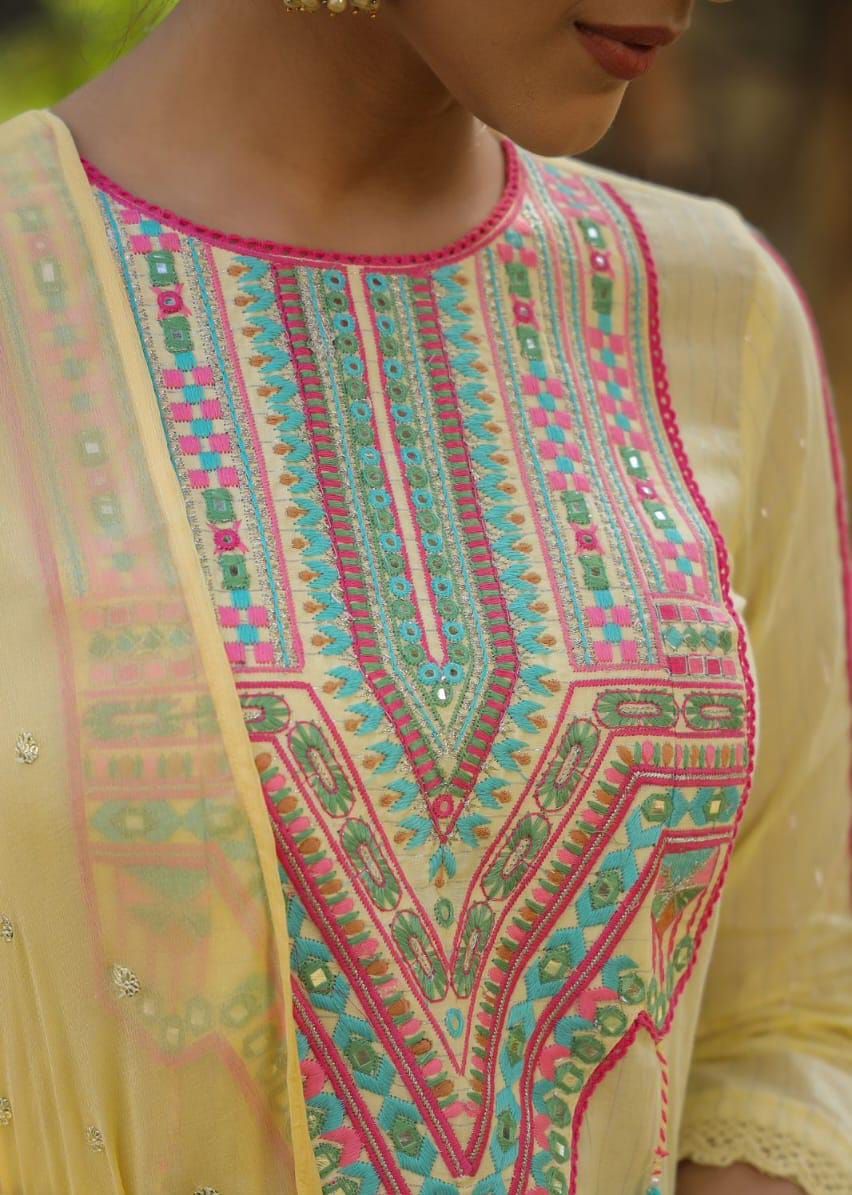 Elegant Cotton Embroidered 3-Piece Set