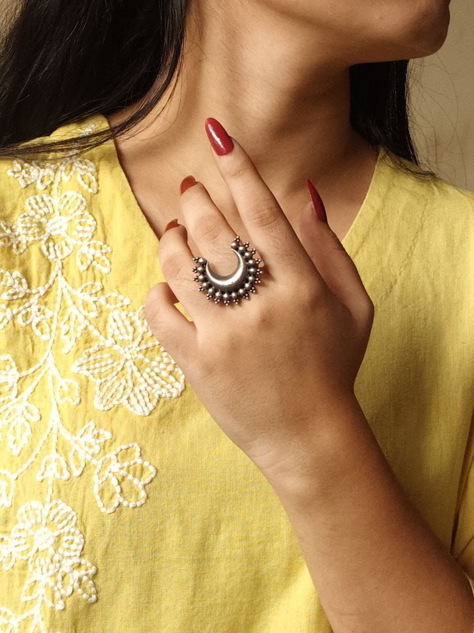 Half Moon Adjustable Finger Ring