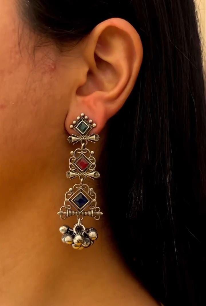 Long Earrings with Ghungroo
